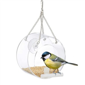 Outdoor Acrylic Bird Feeder Large Outside Hanging Birdhouse Kits for Wild Birds