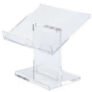 Acrylic Portable Professional  Presentation Podium Lectern Pulpits for Churches with Wide Reading Surface and LED Light