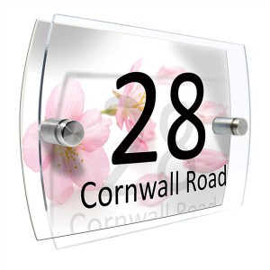Personalized Custom House Shaped Number Name Road Plaques Acrylic Door Sign