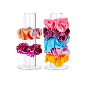 2 Pieces Perspex Scrunchie Display Organizer Holder Acrylic Jewelry Bracelet Watch Display Stand T-Bar Display