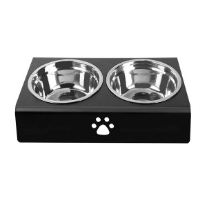 Clear Acrylic Pet Bowl Elevated Feeder Stand For Dogs With 2 Bowls