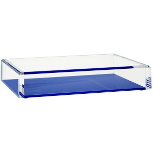 Plexiglass Organizer Food Holder Tray Glass Green Lucite Tray with Handles