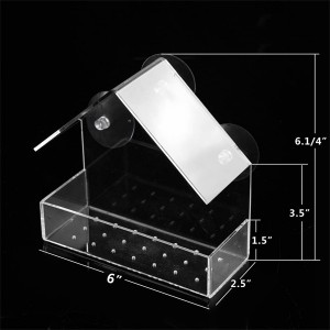 Window Bird Feeder Decorate House with Birds Clear Acrylic Plastic with 3 Strong Extra Suction Cups Includ idea for Nature Lover