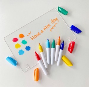 custom wholesale School office home Kids Record daily information note board Clear Acrylic Dry Erase Memo Tablet with Base