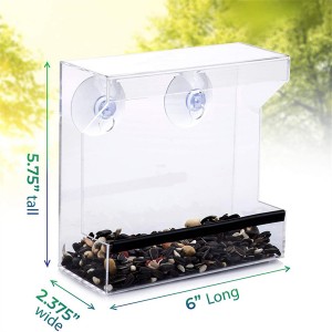 Customized Outside Indoor Window Bird Feeder Clear Acrylic Bird House Feeder