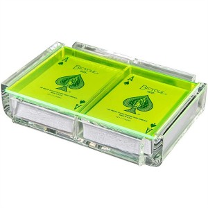 Neon Green Lucite Gift Set Box Playing Card Set Acrylic Case