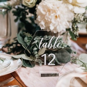 Identification cards crylic table numbers for wedding
