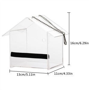 Customized Outside Indoor Window Bird Feeder Clear Acrylic Bird House Feeder