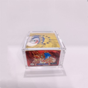 custom wholesale first edition slab acryl elite trainer card sleeves display case acrylic pokemon booster box protector box