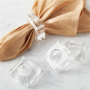 Lovely crystal butterfly flower christmas wedding Party Favors table decoration holders clear acrylic napkin rings