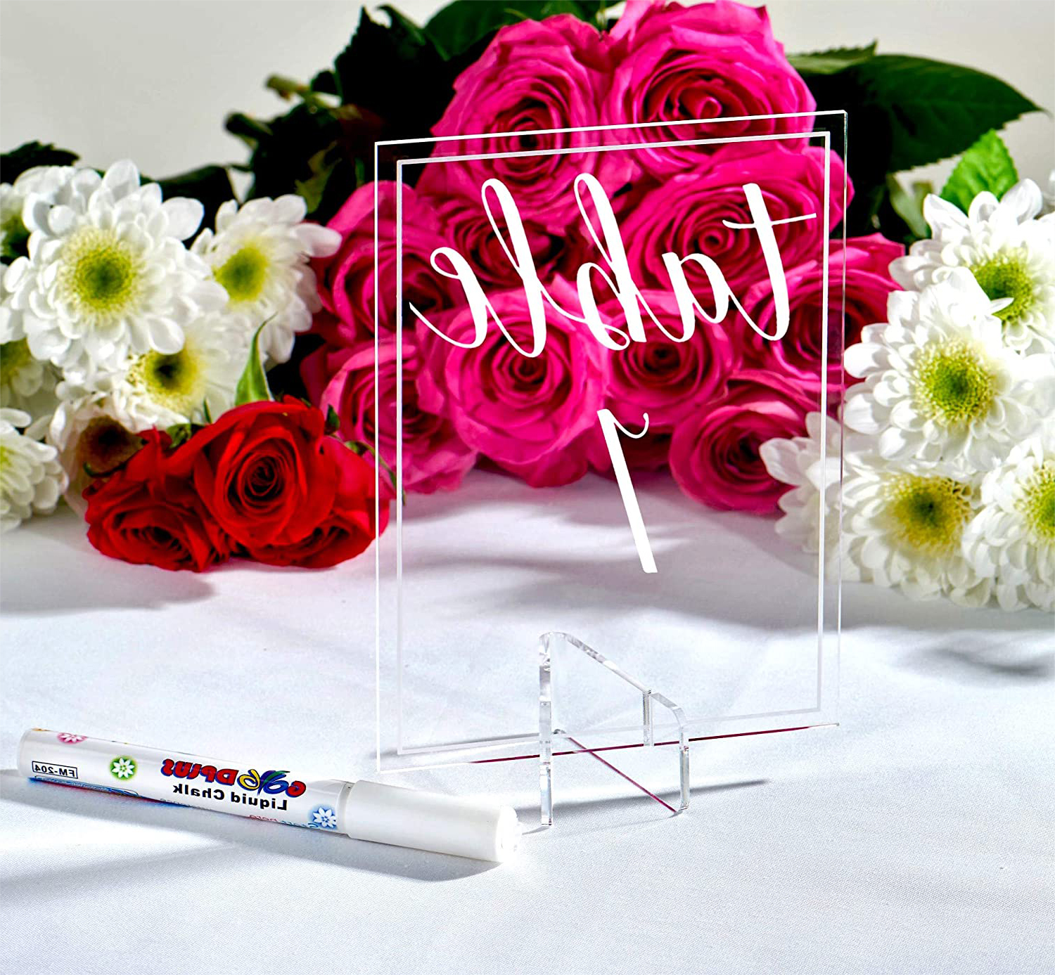 Custom Acrylic Table Number Wedding Numbers Signs Holder