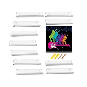 custom Floating Shelf Cd Dvd wall Storage mount clear acrylic vinyl record holder rack