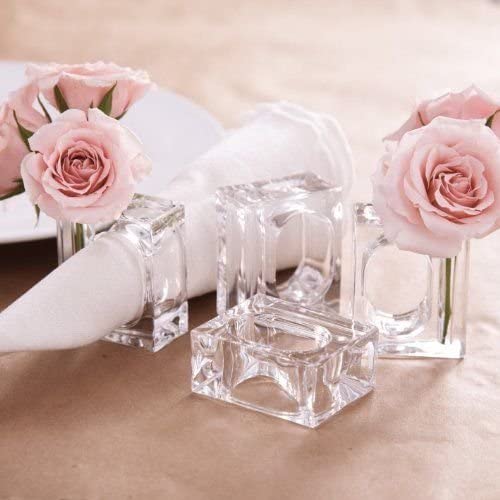 Table Decor Clear Acrylic Napkin Rings Bud Vase Flower Holder