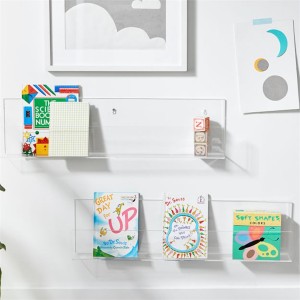 Transparent hanging kids Bedroom Living Room Office corner decorative shelves display clear acrylic wall mounted floating shelf