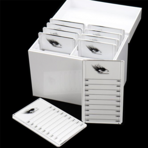 cosmetic extension box tweezer eyelashes strips tray storage case display stand rack clear acrylic eyelash organizer holder