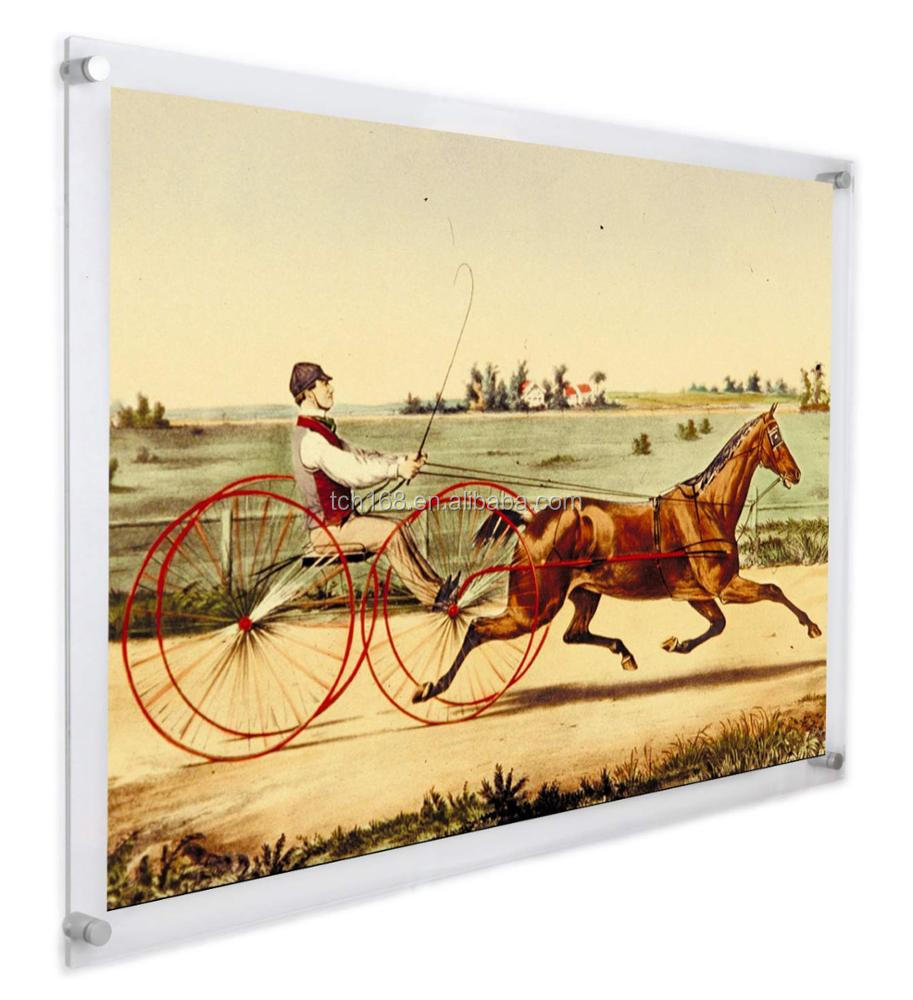 Wholesale Custom Size Wall Mounted Clear Acrylic Photo Frame Magnetic Floating Picture Frame 8.5 X 11