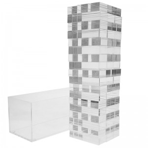 54 pcs Clear Lucite Block 3D Luxury Acrylic Stacking Tower Puzzle Game