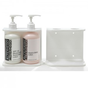Wall Mounted White Plexiglass DIsplay Rack Acrylic Hand Sanitizer Bottle Bracket Holder