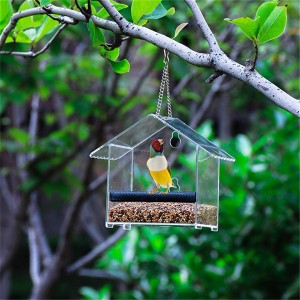 Customized Outside Indoor Window Bird Feeder Clear Acrylic Bird House Feeder