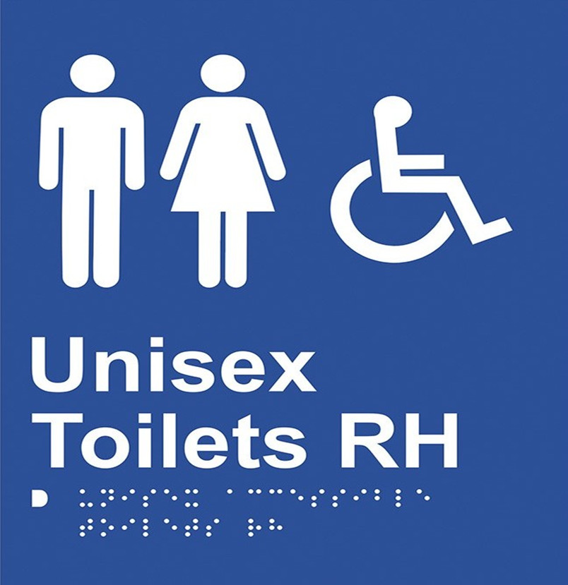 Acrylic Toilet Braille Sign for disabled person