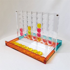 Acrylic Connect 4 In A Row Game With Carrying Case And Coins