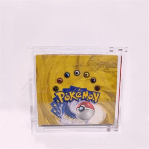 custom wholesale first edition slab acryl elite trainer card sleeves display case acrylic pokemon booster box protector box
