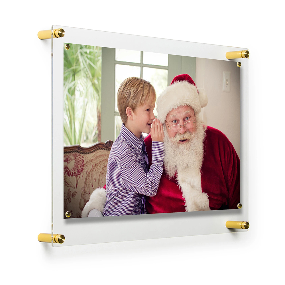 Wall Mounting Lucite Decorative Picture Display 14  x 19  Acrylic Float Frame with Standoff