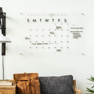 custom Mounted Floating give away sublimation hang digital coloring printing monthly year acrylic dry erase calendar for wall