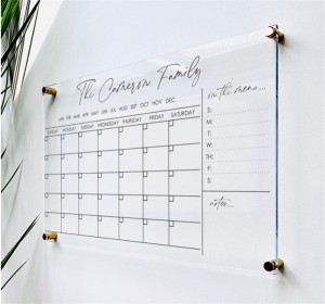 custom Mounted Floating give away sublimation hang digital coloring printing monthly year acrylic dry erase calendar for wall