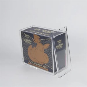 Custom wholesale Pokemon ETB Display Case Magnet Lid screw cards elite trainer Protector case Acrylic Booster Box Display case