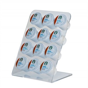 Black white color custom capsule holder acrylic coffee pods organizer for desk