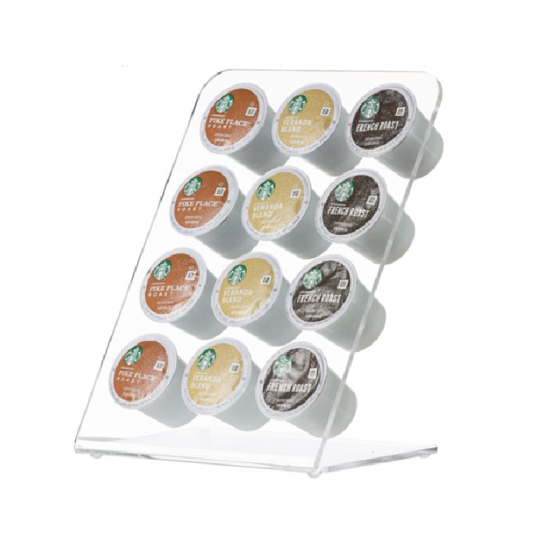 Black white color custom capsule holder acrylic coffee pods organizer for desk