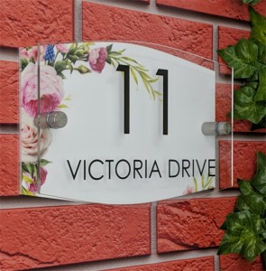 Modern floating hotel office home welcom address signs door number decorative plates custom Acrylic House Number Sign Plaque