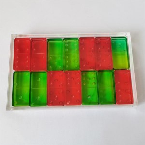 High Quality Transparent Lucite Acrylic Domino Set With 28PCS Dominoes Game For Gift
