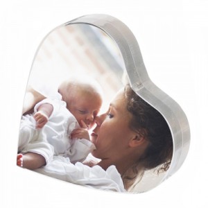 Heart Shaped Acrylic Photo Frame Family Present Acrylic Magnetic Picture Frame