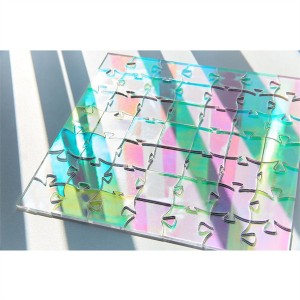 Custom Rainbow Color Acrylic Educational Toy Jigsaw Puzzle