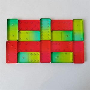 High Quality Transparent Lucite Acrylic Domino Set With 28PCS Dominoes Game For Gift