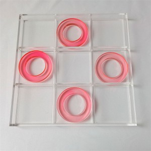 Custom Color Acrylic Game Board Acrylic Tic Tac Toe Game Set