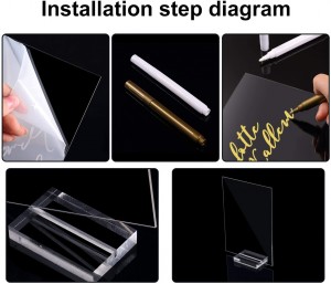 Transparent Office building Organization hotel wedding Clear Dry Erase Acrylic Memo Tablet Base for dining room