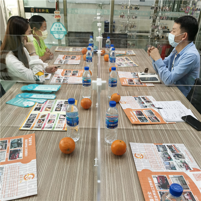 acrylic plastic 4 people table desk divider partition separator panel board sheet screen stand