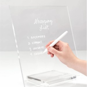 custom wholesale School office home Kids Record daily information note board Clear Acrylic Dry Erase Memo Tablet with Base