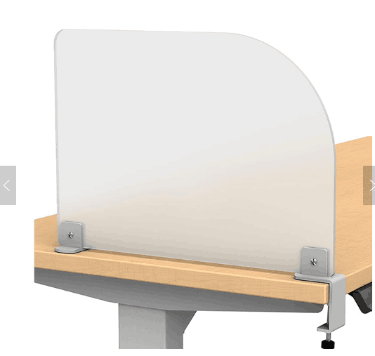 Desktop Privacy Panel Frosted Acrylic Removable Clamp-on Desk Divider