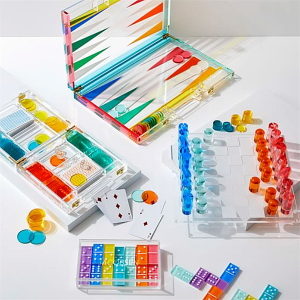 Factory Custom Luxury Lucite board Colorful Acrylic Poker Game Set