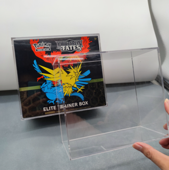 Custom ETB Pokemon Display Case Magnet Lid screw assembly closure Protector case Acrylic Booster Box Display case