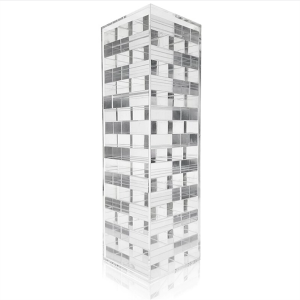 Custom Acrylic Game Building Blocks Neon Pink Red Plexiglass Tumble Tower Set