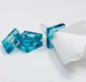 Lovely crystal butterfly flower christmas wedding Party Favors table decoration holders clear acrylic napkin rings
