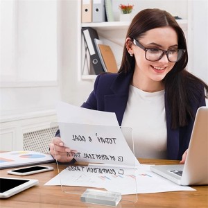 custom Transparent Office building Organization hotel wedding Clear Dry Erase Acrylic Memo Tablet Base for dining room