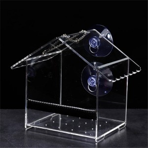 Customized Outside Indoor Window Bird Feeder Clear Acrylic Bird House Feeder