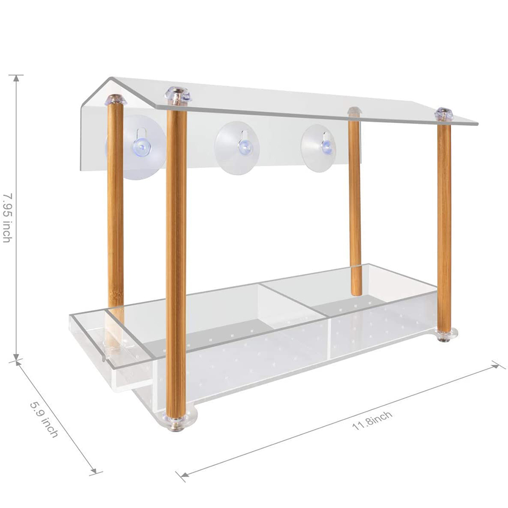 Window Bird Seed Feeder House for Outside Removable Sliding Tray with Drain Holes For Wild Birds