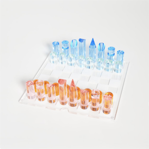 Custom chinese table glass plastic tournament outdoor garden modern luxury crystal magnetic acrylic chess game set